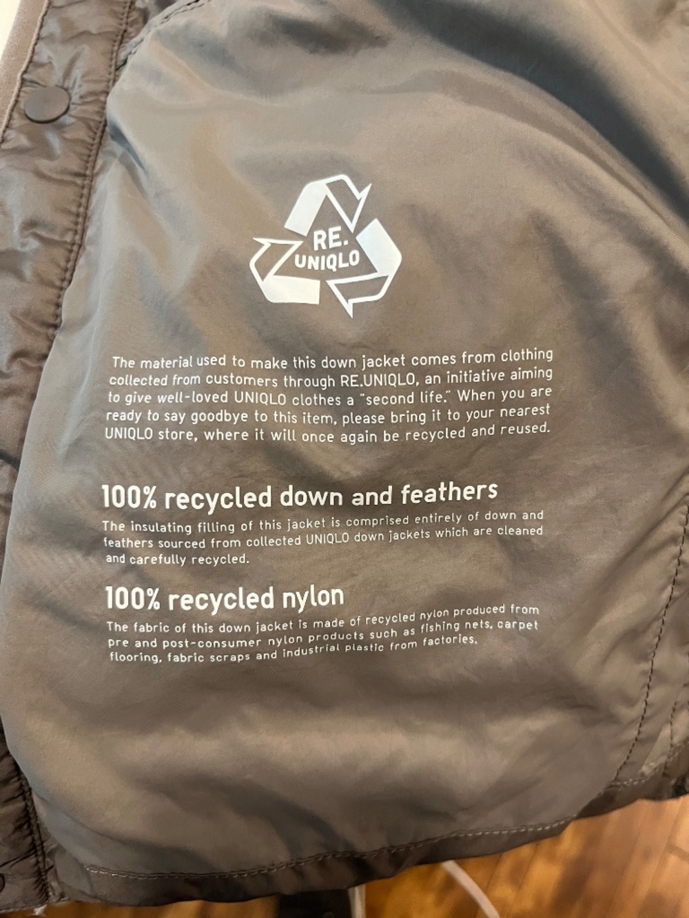 Uniqlo Taupe Quilted Snap-Front Puffer Jacket - Picture 13 of 15